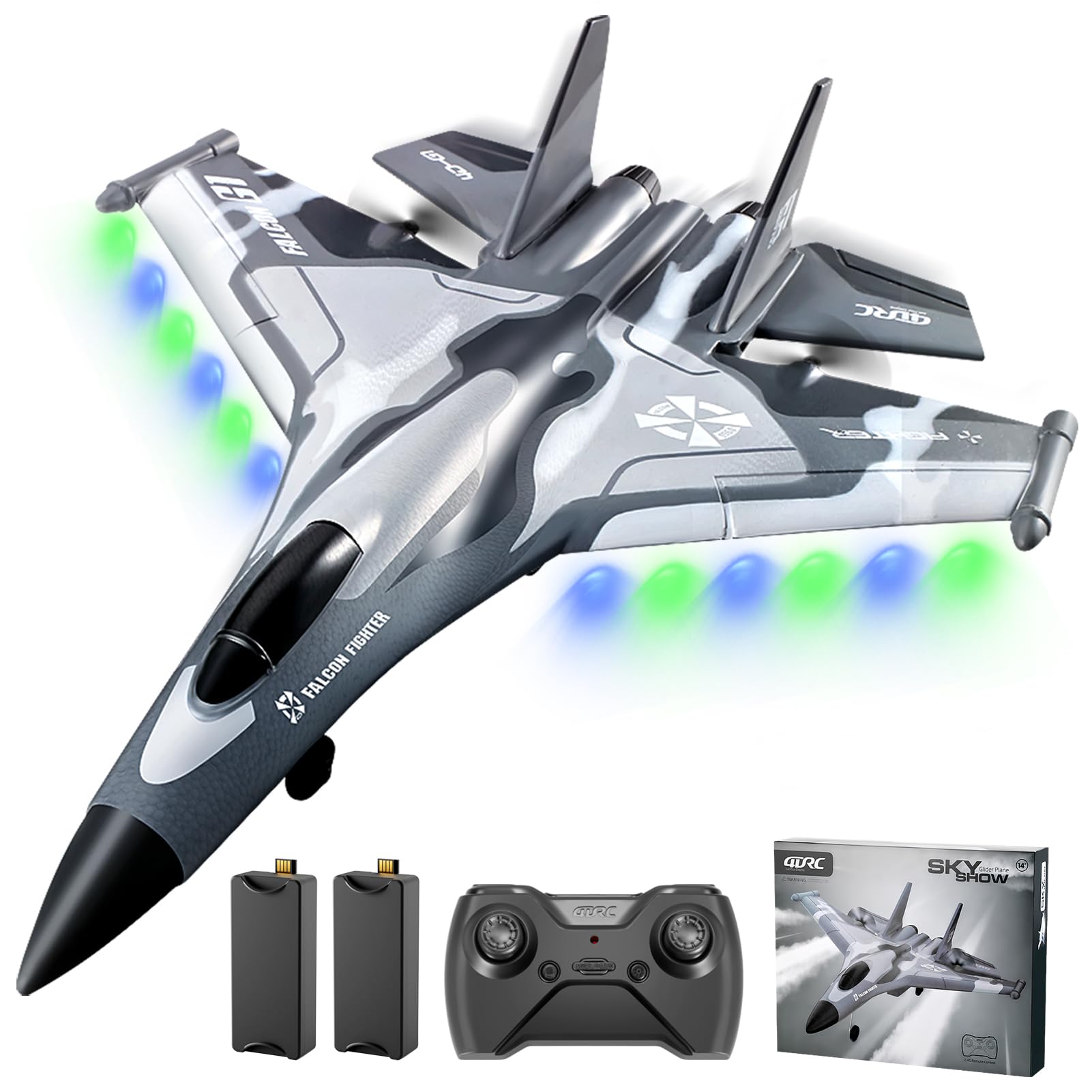 Photo 1 of 4DRC G1 RC Plane 2.4GHz 4 Channel 6-axis Gyro Stabilizer RTF Glider Aircraft Plane Jet Fighter Toys,Easy to Fly Chritsmas Gift Fighter Aircraft for Adults Kids Beginners Boys,2 Battery