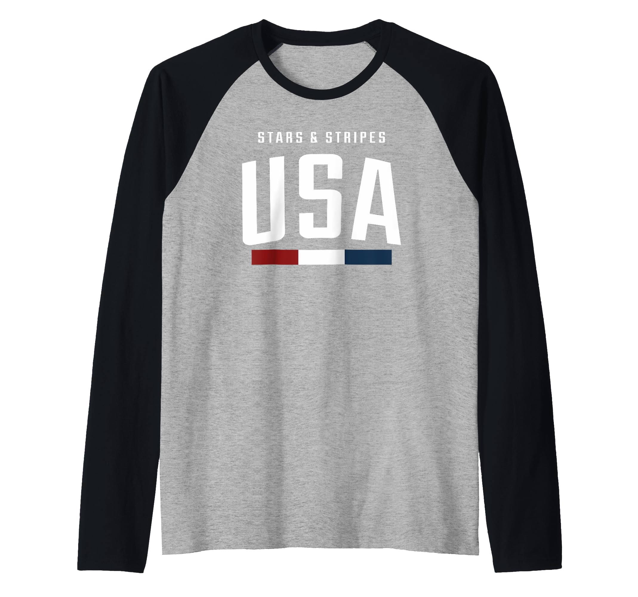 Stars & Stripes USA Red White Blue Raglan Baseball Tee