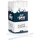 Plastic Giant (Jumbo) Straws Individually Wrapped 10-1/4" Long, 300 Box (Clear, 300 Box)