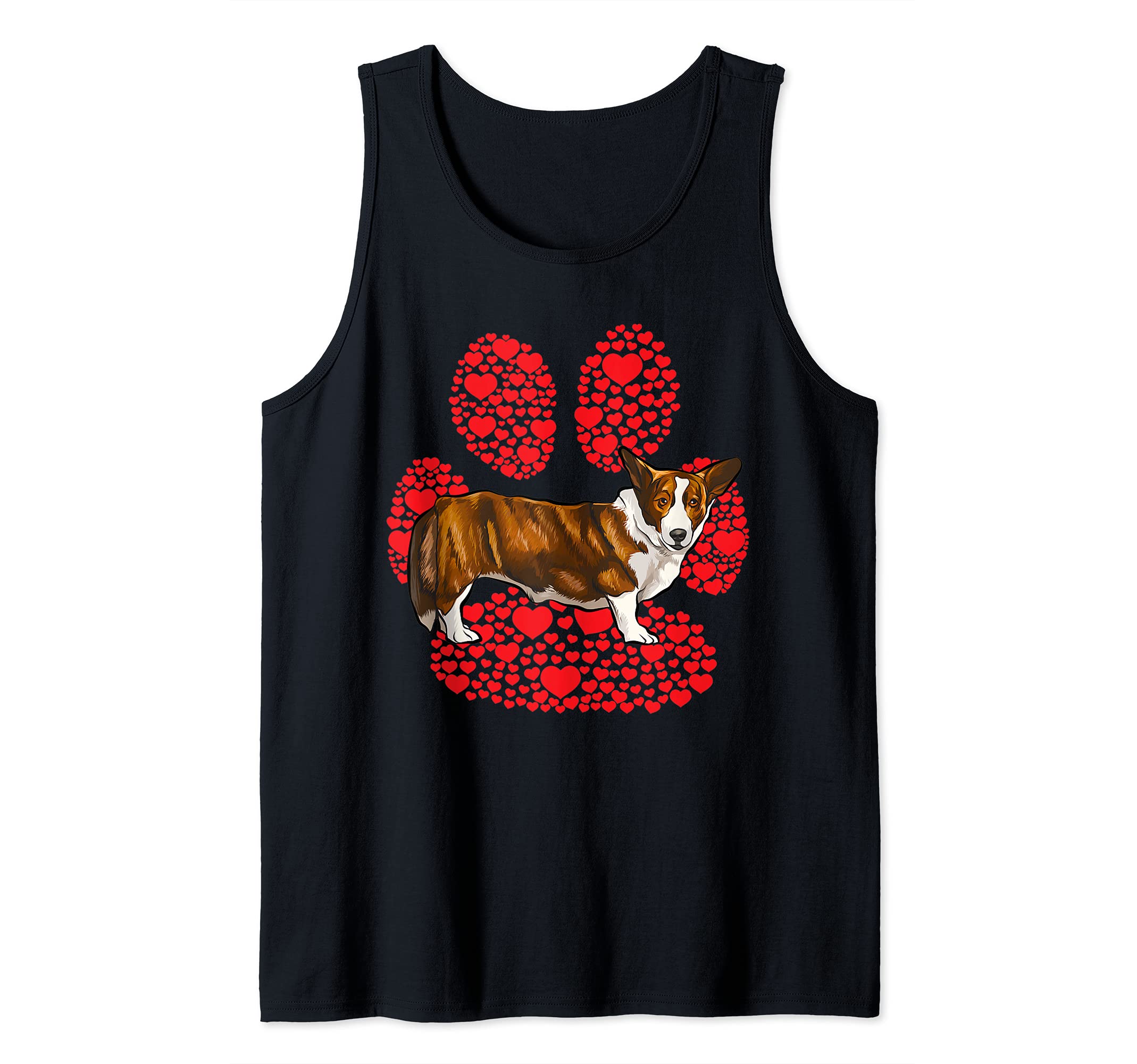 Cardigan Welsh Corgi Valentines Day Dog Love Paw Tank Top