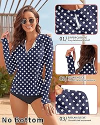 WOWENY Women Rash Guard Long Sleeve Swimsuit Top
