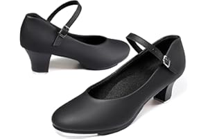 Dynadans Women's Character Tap Shoe Ankle Strap 1.5'' Latin Dance Shoes