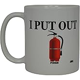 Rogue River Tactical Funny Coffee Mug Best Firefighters I Put Out Novelty Cup Great Gift Idea For Fire Fighter FD Fire Department (Hero)