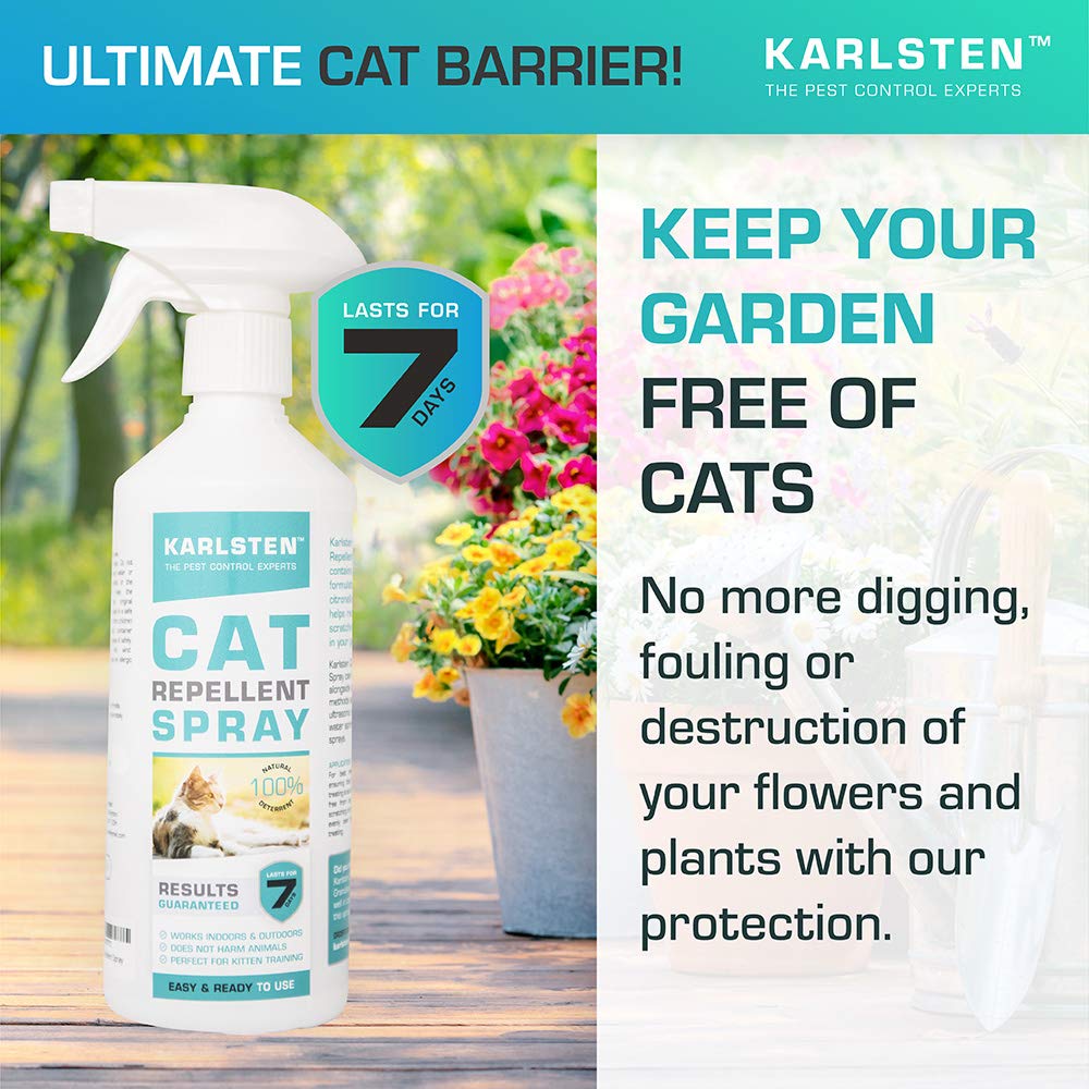 Karlsten Cat Deterrent Spray 500ml, Outdoor Anti-Fouling Cat Repellent with Fresh Citrus Scent, Garden, Lawns - Image 3