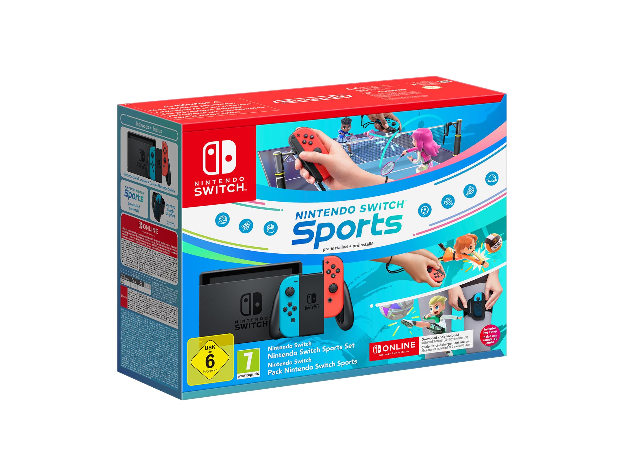 Nintendo Switch Switch Sports Set (inkl. Spiel, Beingurt & 3 Monate Online)