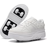 Funnydream Roller Skate Shoes 6 Wheels for Boy Girls Kids Detachable Sneaker Beginner Casual Walking Skating Shoes