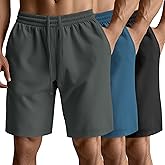 Neer 3 Pack Men's Gym Shorts Athletic Drawstring Loose Workout Soft Summer Casual Running Shorts with Pockets