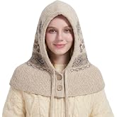MEEWARM Women Balaclava – Adjustable Drawstring Windproof Fuzzy Gaiter | Hooded scarf, versatile styling, knit texture, warm, face & neck protection, winter, daily & outdoor use, gifts for women