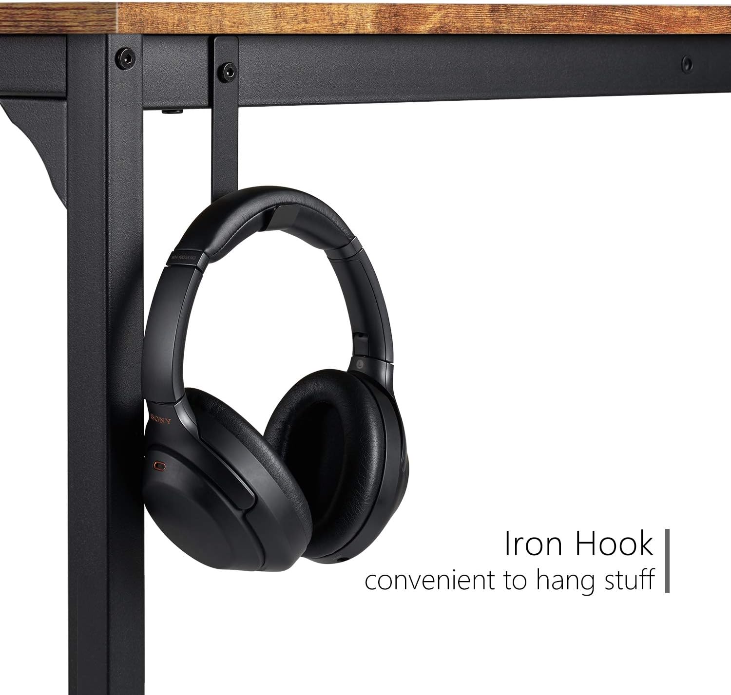 CubiCubi Computer Desk 47" Study Writing Table for Home Office, Industrial Simple Style PC Desk, Black Metal Frame, Rustic: Kitchen & Dining