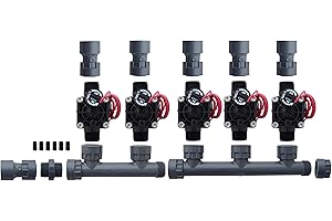 SPW Hunter PGV101-MM 5 Zone Dura Manifold Valve Kit with Flow Control - Slip PGV101G (5 Zone)