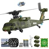 rcxsuv Blackhawk RC Helicopter 6CH Brushless, 6-Axis Gyro &amp; Inverted Flight | UH60L Remote Control Helicopter with Optical Flow Positioning &amp; One-Key Takeoff for Adults Beginners Stability, 3 Batteries