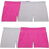 Fruit of the Loom Women's Boxer Briefs with Stretch, Mid Thigh Length Boy Shorts, Available in Plus Size