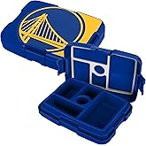 FOCO NBA Unisex-Adult Officially Licensed 2-Tone Big Logo Team Color Basketball Leak Proof 5 Compartment Bento Lunch Box - Golden State Warriors