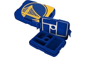 FOCO NBA Unisex-Adult Officially Licensed 2-Tone Big Logo Team Color Basketball Leak Proof 5 Compartment Bento Lunch Box - Golden State Warriors