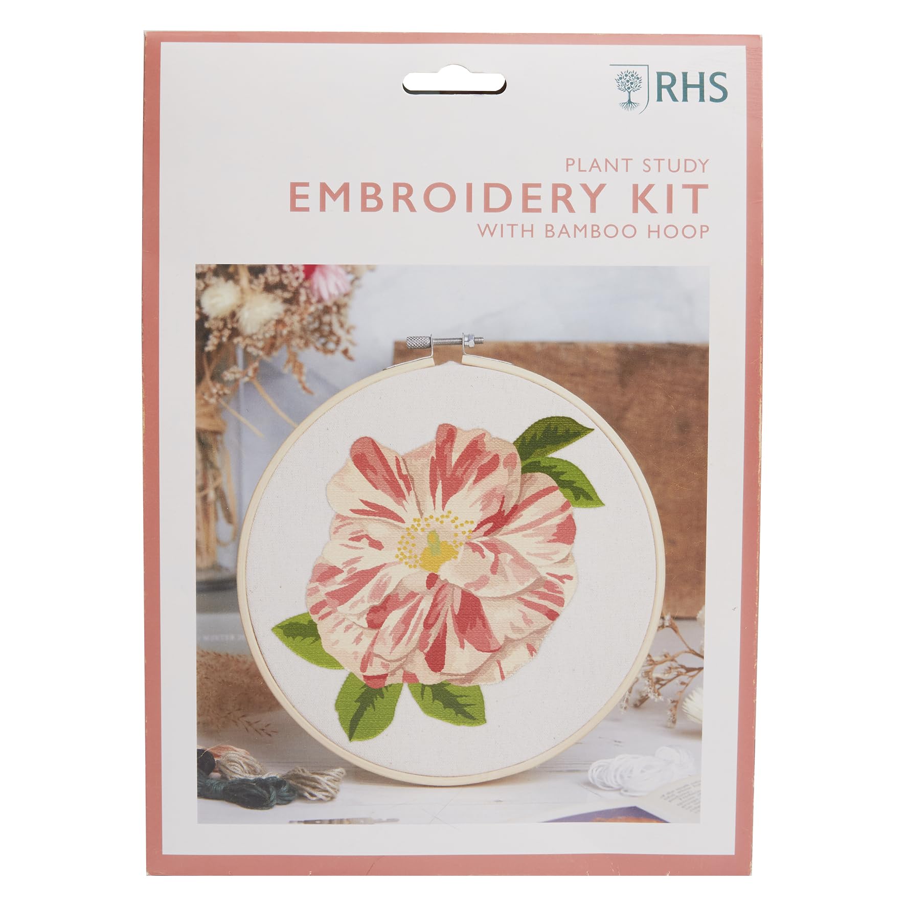 RHS The Royal Horticultural Society Embroidery Hoop Decoration Kit, Plant Study Design, 8", Embroidery Kits For Adults & Cross Stitch Kits for Adults Beginners, Gift Idea, With Embroidery Pattern
