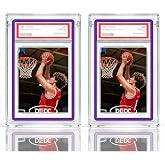 DEDC 2-Pack Graded Card Acrylic Display Case for Slab Guard 99.6% UVR &amp; 99.8% Clarity 3.2cm Thick Magnetic Standing Independently Display Box for Sport &amp; TCG Trading Card with 1 Cloth
