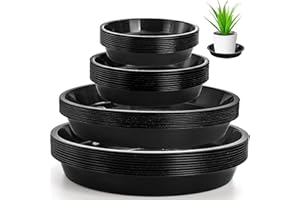 yarlung 40 Pack Plant Saucers, Black Plastic Drip Trays for Flower Pots, Round 4/5/8/9 Inch Plant Drainage Tray for Potted Pl