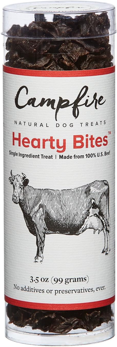 Campfire Treats | Hearty Bites | Dog & Puppy Training Treats | All Natural Premium Beef Jerky Bites | 100% Beef | Made in The USA | 3.5 oz