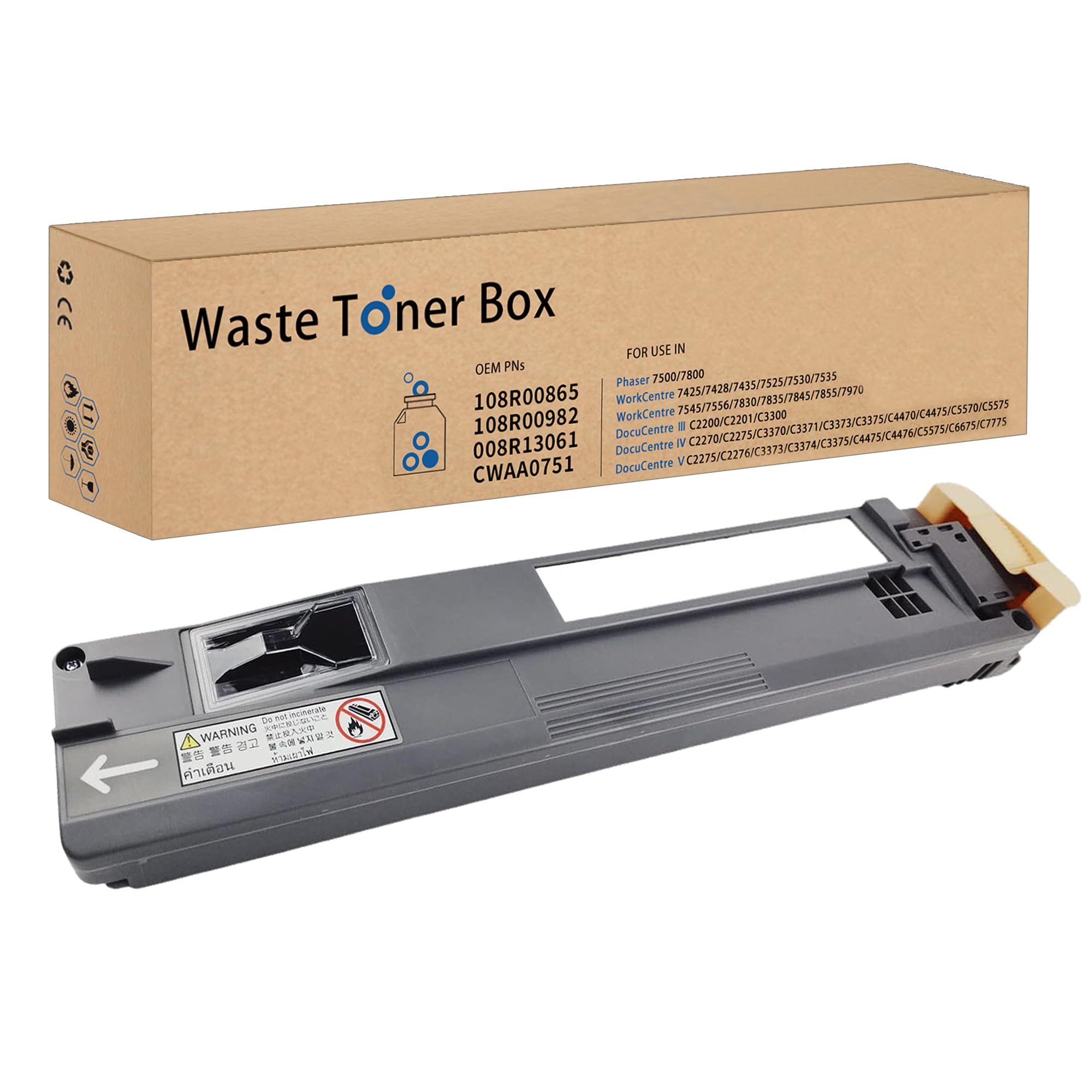LCL Compatible 008R13061 8R13061 108R00865 Waste Toner Container Box Cartridge Replacement for Xerox Workcentre 7425 7428 7435 7525 7530 7535 7545 7556 7830 7835 7845 7855 7970 AltaLink C8030 1PK