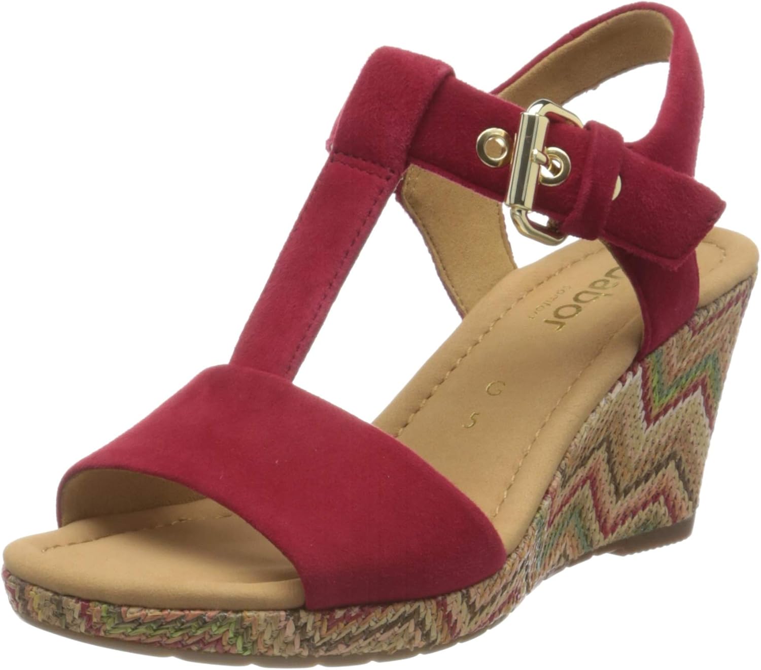 red gabor sandals