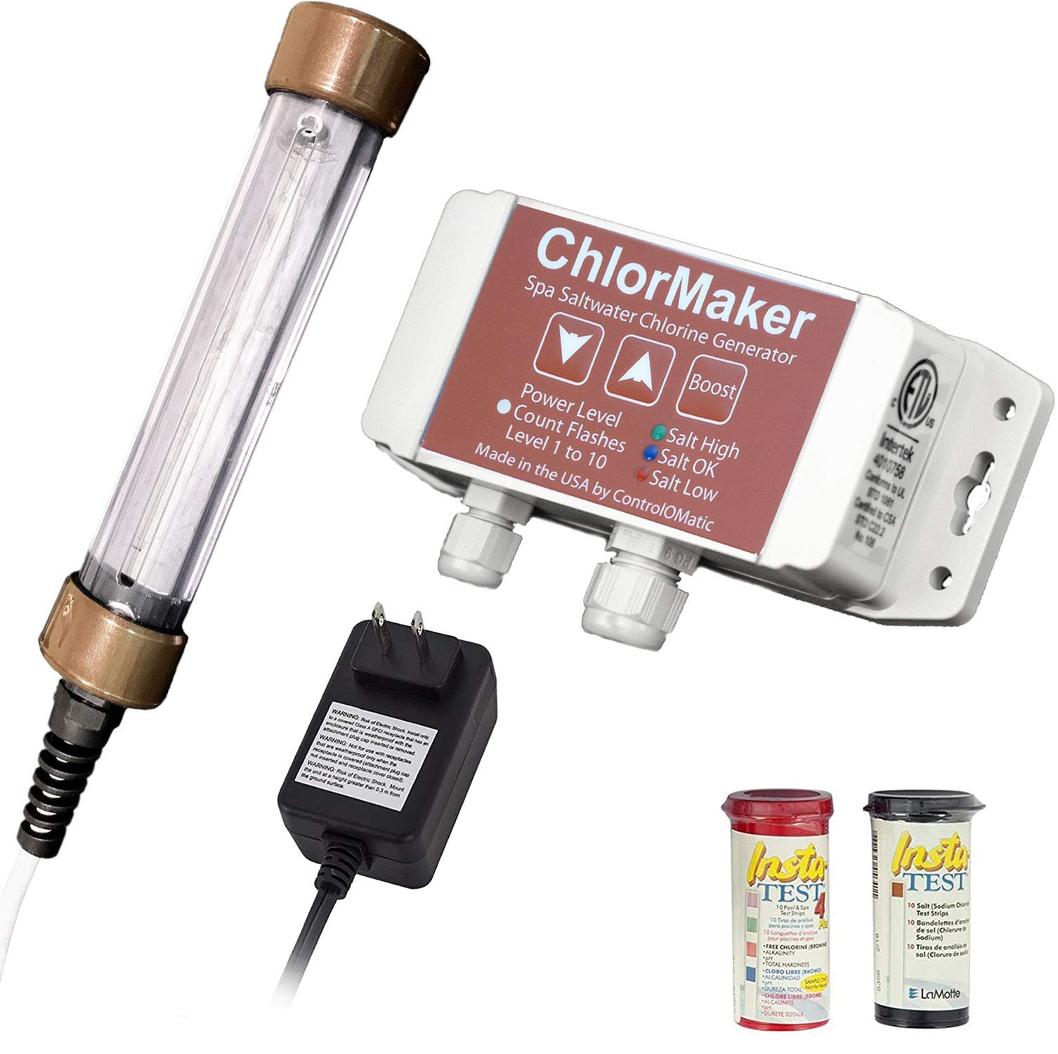 ControlOMatic ChlorMaker Saltwater Chlorine Generation System for Spas and Hot Tubs Up to 2,000 Gallons, Converts Any Spa to Saltwater System