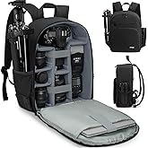 IPEB Camera Backpack for DSLR/SLR/Mirrorless Bag Professional Waterproof Camera Case 11"X5.9"X15" for Photographers Grey