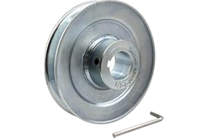 Saelno AB500-1 1/8 Single Groove Web Sheaves, v Belt Pulley 1 1/8 inch bore 5" OD,Motor Pulley Carbon Steel for A B 5L 4L V-Belts