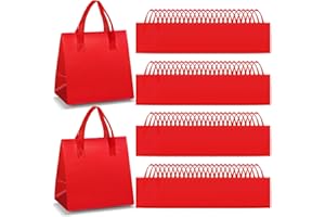 Kacctyen 100 Pcs Insulated Take Out Bags Bulk 9.5 x 6 x 9.5 in Thermal Insulation Food Bag for Coffee, Milk Tea, Hot Cold Food, Delivery Cooler Bag for Catering Restaurant Grocery Picnic (Red)