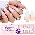 Beetles Gel Nail Tips, 150Pcs Almond Medium Ombre Fake Nails Etch X Pre-Primer & Base Coat, No File Need Easy False Nail Tips for Nail Extension Nail Art DIY Design