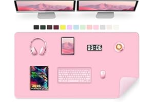 METEOROCK Large Desk Pad, 47.2" x 17" PU Leather Desk Mat for Desktop, Non-Slip Office Desk Mat for Desk, Desk Blotter Pad, Waterproof Computer Pad for Desk, Keyboard Mats for Home & Office (Fairy Tale Pink)