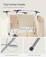 Songmics Foldable Clothes Airer 32 Rods 20 kg 46x70.5x155 cm Grey LLR720G01 view 5