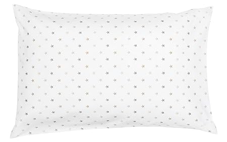 P'tit Basile - Kissenbezug Baby - Größe 40x60 cm - Baumwolle biologisch Qualität obere, 57 Draht/cm2, Weberei eng für über Douceur - verschiedene Farben verfügbar - Mini Sterne, 40x60 cm