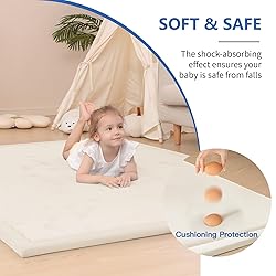 Baby Play Mat for Floor,1.3" Thick Memory Foam