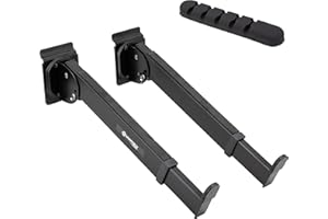 Saintfield Studios Slatwall Keyboard Arms - Pair - Black Metal - Adjustable with Foam Padding for Studio or Home - Complete w
