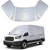 Custom Fit RV Windshield Cover for Ford Transit 2015-2026 All-Weather Sunshade for Blackout Privacy, Waterproof and Durable