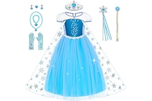 Aoiviss Elsa Costume for Girls Frozen Dresses for Girls for Halloween Birthday Party Cosplay