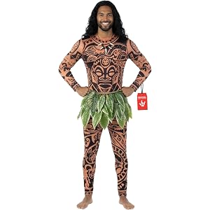 Morph Island Warrior Costume for Men, Hawaiian Tattoo Costumes, Halloween Character Costumes for Men