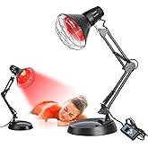 Okyna Infrared Red Light Therapy with Sturdy Base, Heat Lamp Device with 150W Bulb, Adjustable Near Infrared Light Heat Lamp Set for Body Neck Shoulder Joints Back Pain Relief