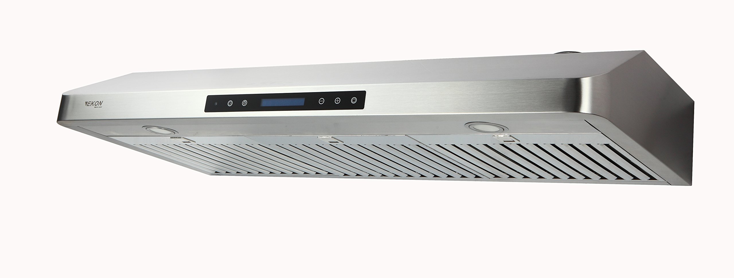 EKON NAC01 Super Slim Under Cabinet/Wall Mounted Kitchen Range Hood/Four-speed Touch Control LCD Display Switch Panel With A Remote Control / 2 Pcs 3W Led Lamp /600 CFM (stainless steel, 42")