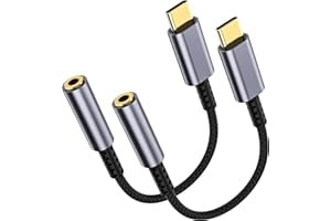 LERTOSEN 2 Pack USB C to 3.5mm Headphone Jack Adapter – HiFi Audio Dongle, Type C to Aux Female Cable Cord Compatible with iP