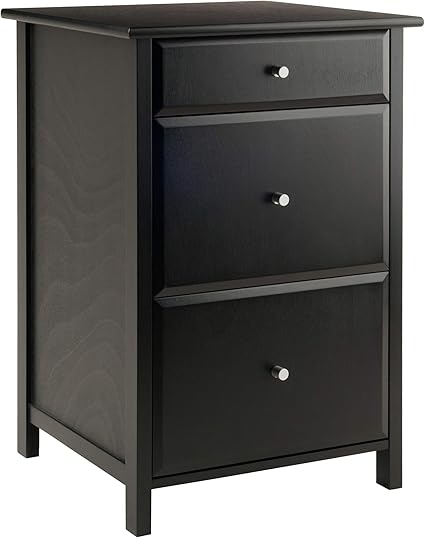 Amazon Com Winsome Delta File Cabinet Black Home Office Furniture Decor