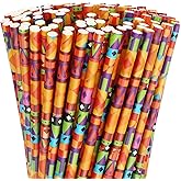 JarThenaAMCS 200Pcs Mexican Fiesta Paper Straws Mexico Cactus Drinking Straws Day of the Dead Colorful Stripe Flag Disposable Straw for Taco Wedding Halloween Supplies