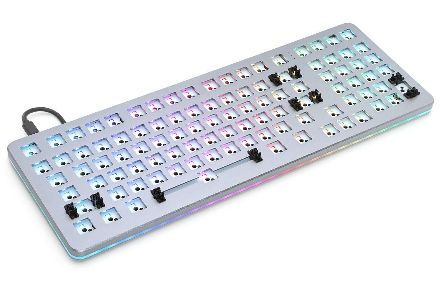 DROP Shift Mechanical Keyboard — Full-Size 1800 Layout (99 Key), Kailh Hotswap Switches, Programmable, Backlit RGB, USB-C, Doubleshot PBT Keycaps, Anodized Aluminum (Gray, Barebones)