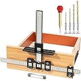 Solike Cabinet Hardware Jig, Aluminum Alloy Cabinet Handle Jig Tool for Fast and Accurate Installation of Door Handles and Drawer Front Knobs, Pulls(with Automatic Center Punch and 4 Drill Bits)