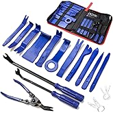 Poraxy 19Pcs Trim Removal Tool, Car Panel Door Audio Dashboard Trim Removal Tool Kit, Auto Clip Pliers Fastener Remover Set, 