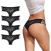 Svmer Sexy Underwear for Women Cute Lace Cheeky Bikini Panties Pack for Ladies Low Rise Undies