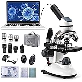 Crspexil 40X-2000X Microscopes for Kids Students Adults, with Microscope Prepared Slides 30p, 2.0 mp Camera, Microscope Acces