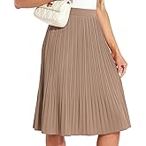 ZXIHZF Women Drapey Knitted Chiffon Pleated Midi Skirts