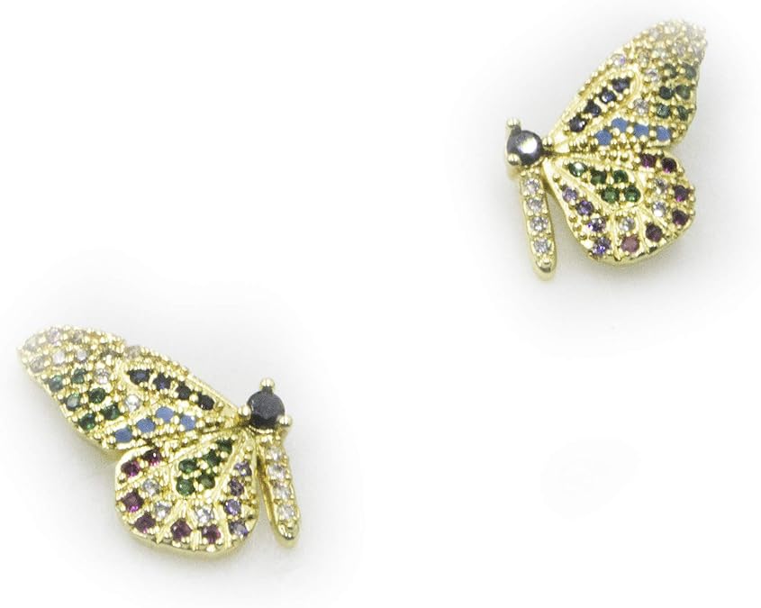 18k gold butterfly earrings