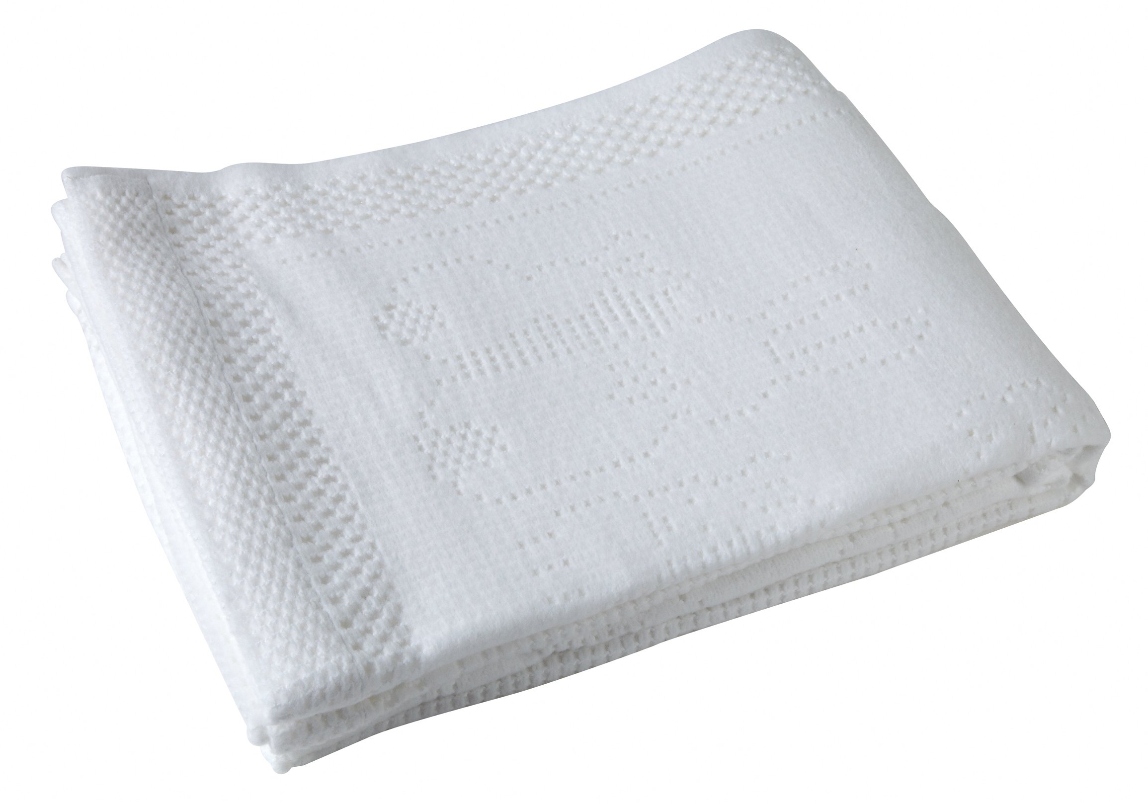 Clair de Lune Soft Cotton Bunny Cot/Cot Bed Baby Blanket - White